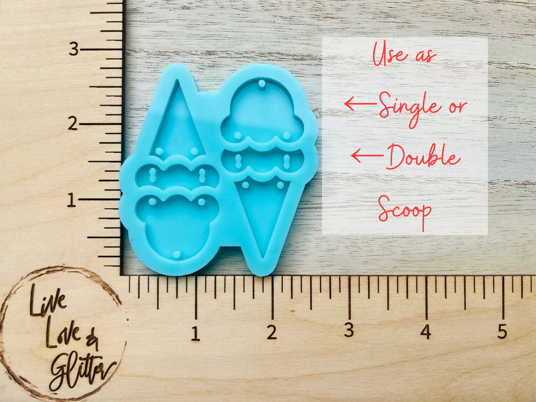 Ice Cream Cone Earrings (Handmade) Silicone mold