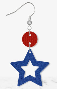 Star Patriotic Dangle Earrings (Handmade) Silicone mold