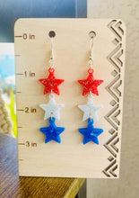 Cargar imagen en el visor de la galería, Star Patriotic Dangle Earrings (Handmade) Silicone mold
