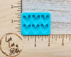 Crazy Hearts Stud Earrings (Handmade) Silicone mold