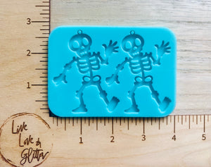 Skeleton Halloween dangle Earrings (Handmade) Silicone mold