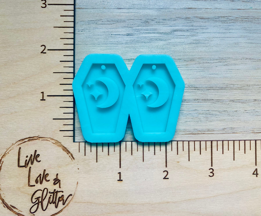 Coffin Halloween Earrings (Handmade) Silicone mold