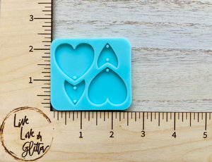 Heart Flower Earrings (Handmade) Silicone mold