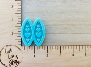 Valentines Hearts Canoe Earrings (Handmade) Silicone mold