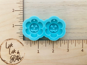 Daisy Pumpkin Halloween Earrings (Handmade) Silicone mold