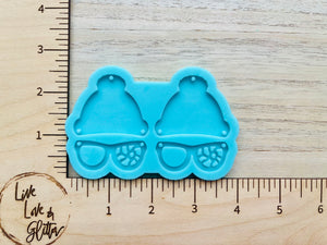 Beanie and Broken Glasses Dangle Earrings (Handmade) Silicone mold