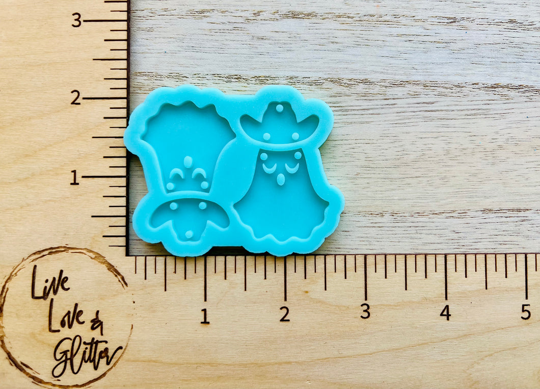 Cowboy Ghost Halloween Earrings (Handmade) Silicone mold