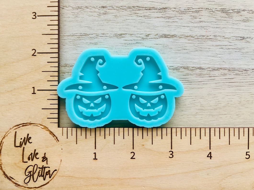 Pumpkin Witch Halloween Earrings (Handmade) Silicone mold