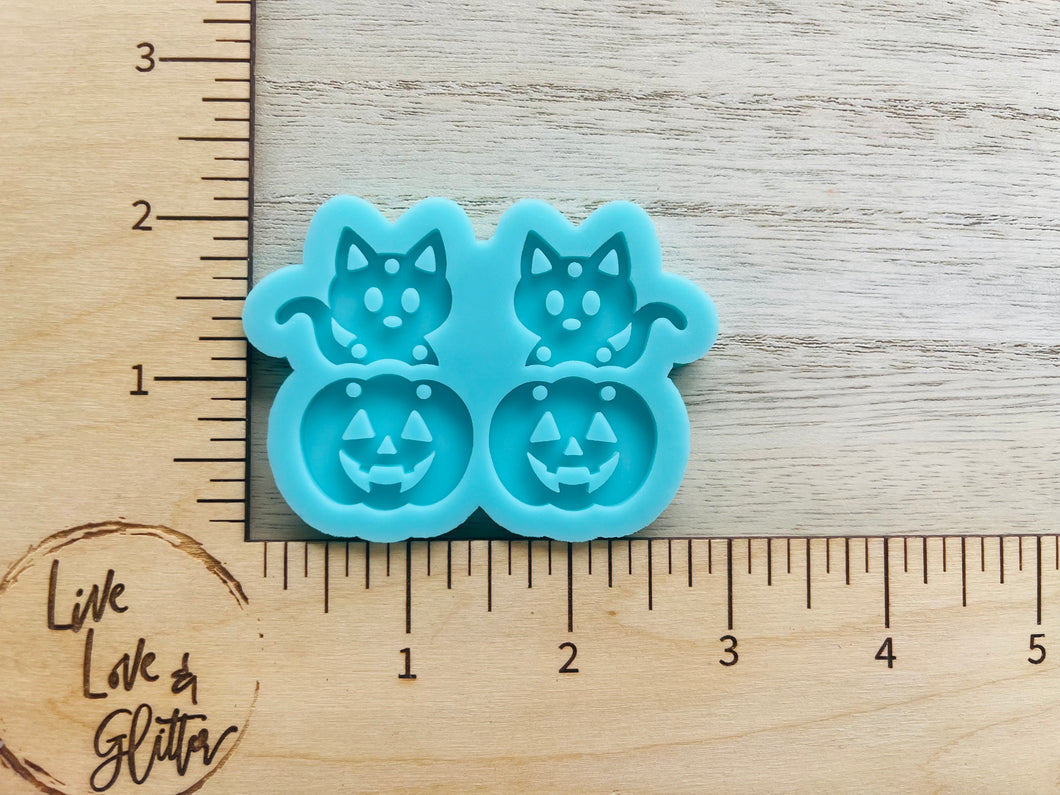 Pumpkin Cat Halloween Earrings (Handmade) Silicone mold