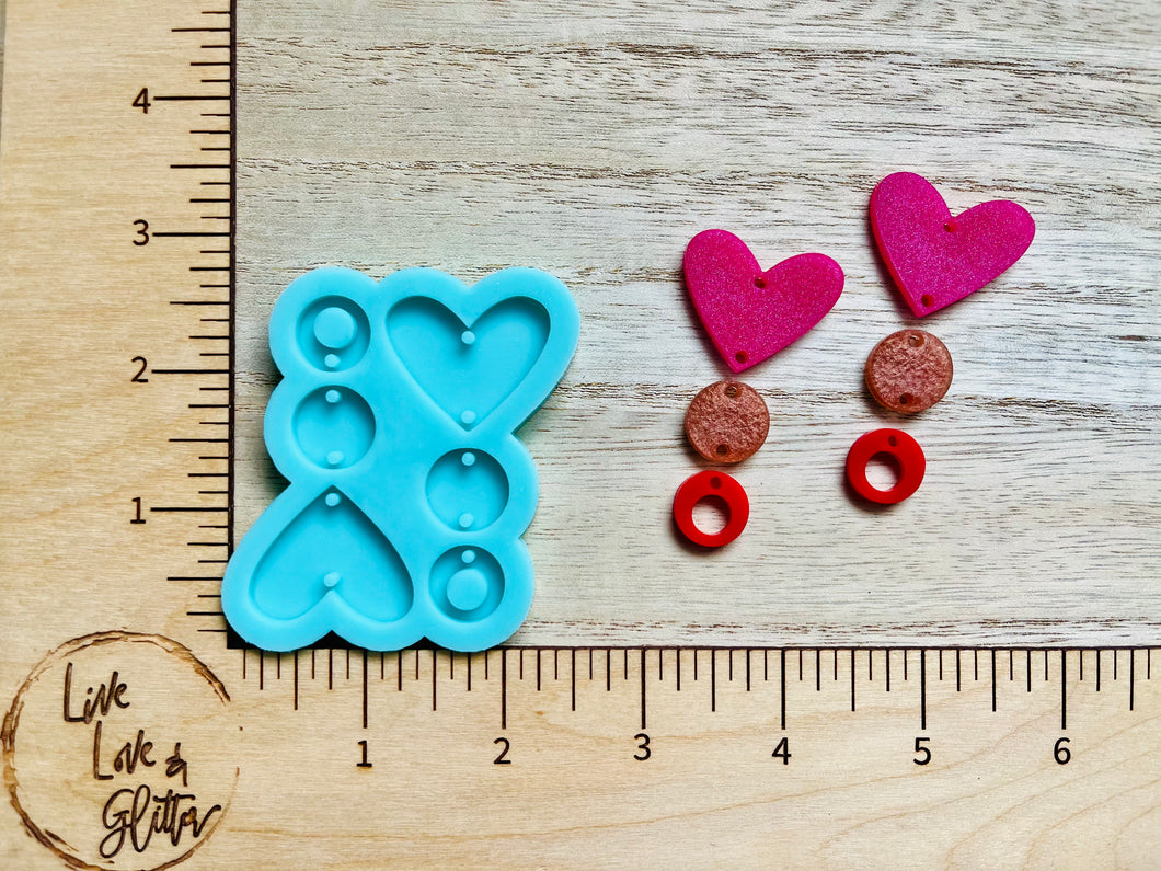 Valentines Hearts Earrings (Handmade) Silicone mold