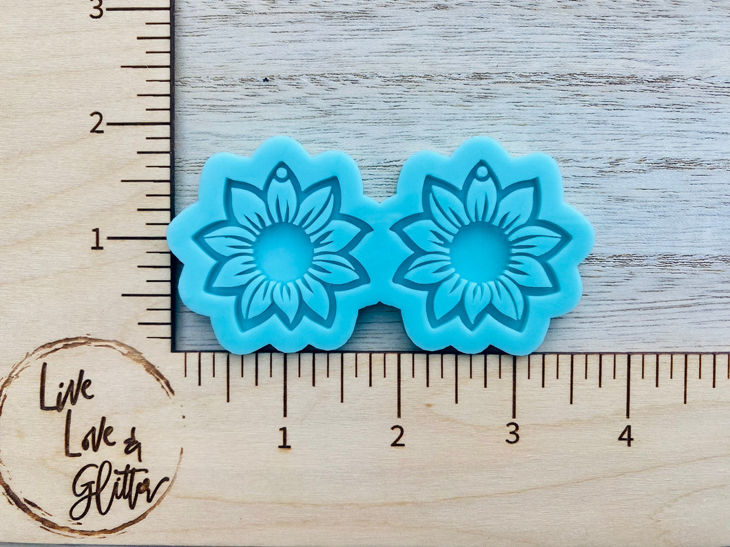 Sunflower Dangle Earrings (Handmade) Silicone mold