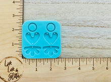 Load image into Gallery viewer, Heart Flower Dangle Earrings (Handmade) Silicone mold

