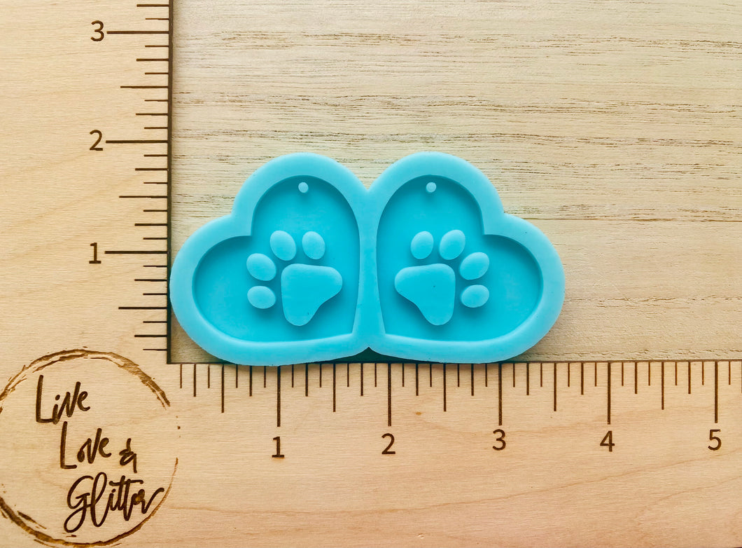 Heart Paw 🐾 Earrings (Handmade) Silicone mold