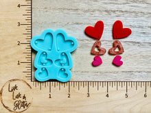 Load image into Gallery viewer, Valentines Hearts Earrings (Handmade) Silicone mold
