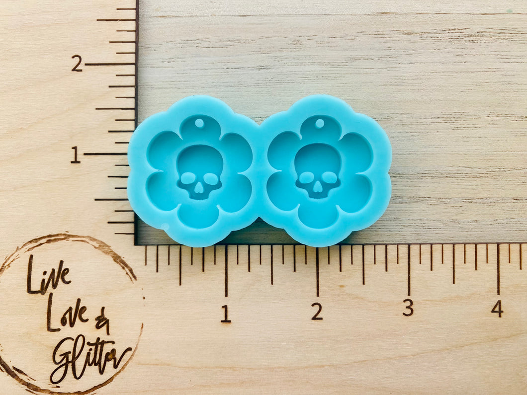 Daisy skull Halloween Earrings (Handmade) Silicone mold