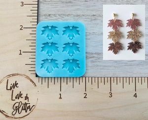 Fall Leaves stack Dangle Earrings (Handmade) Silicone mold