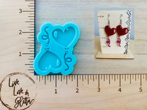 Valentines Heart Balloon Earrings (Handmade) Silicone mold
