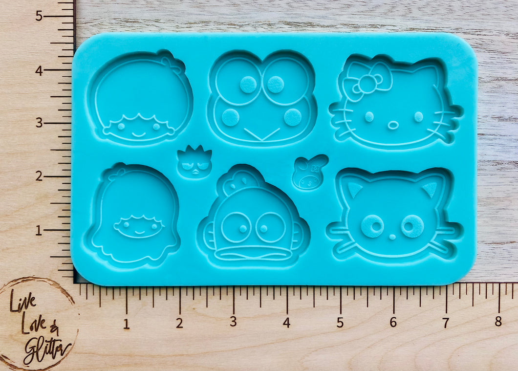 Kitty and Friends Silicone Mold (Handmade) Silicone Mold