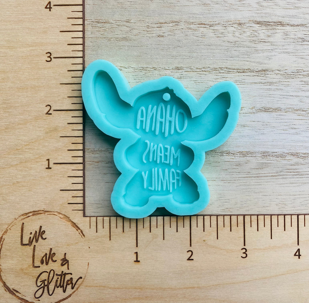 Ohana Means Family Alien Silicone Mold (Handmade )