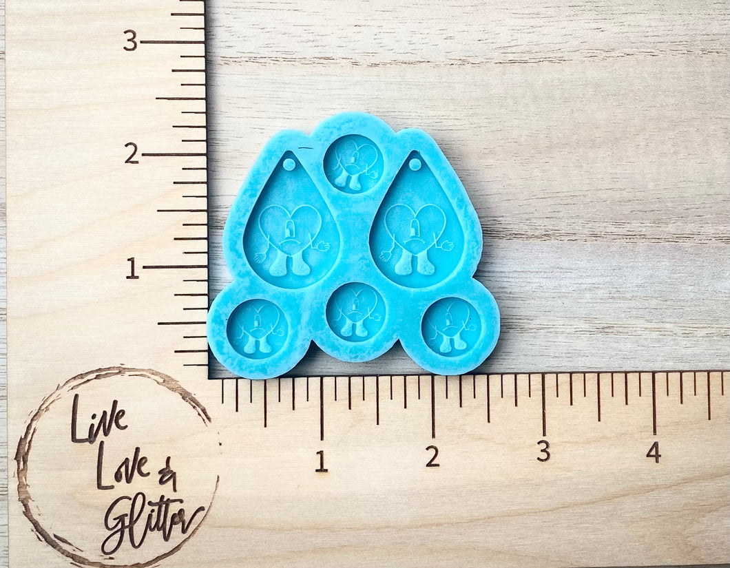 Heart album Earrings and stud  (Handmade) Silicone mold