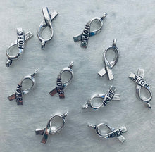 Load image into Gallery viewer, 12 pcs Hope Ribbon Charms
