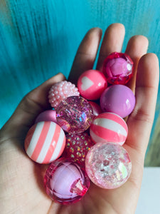 12 pcs “Pink” Acrylic Beads