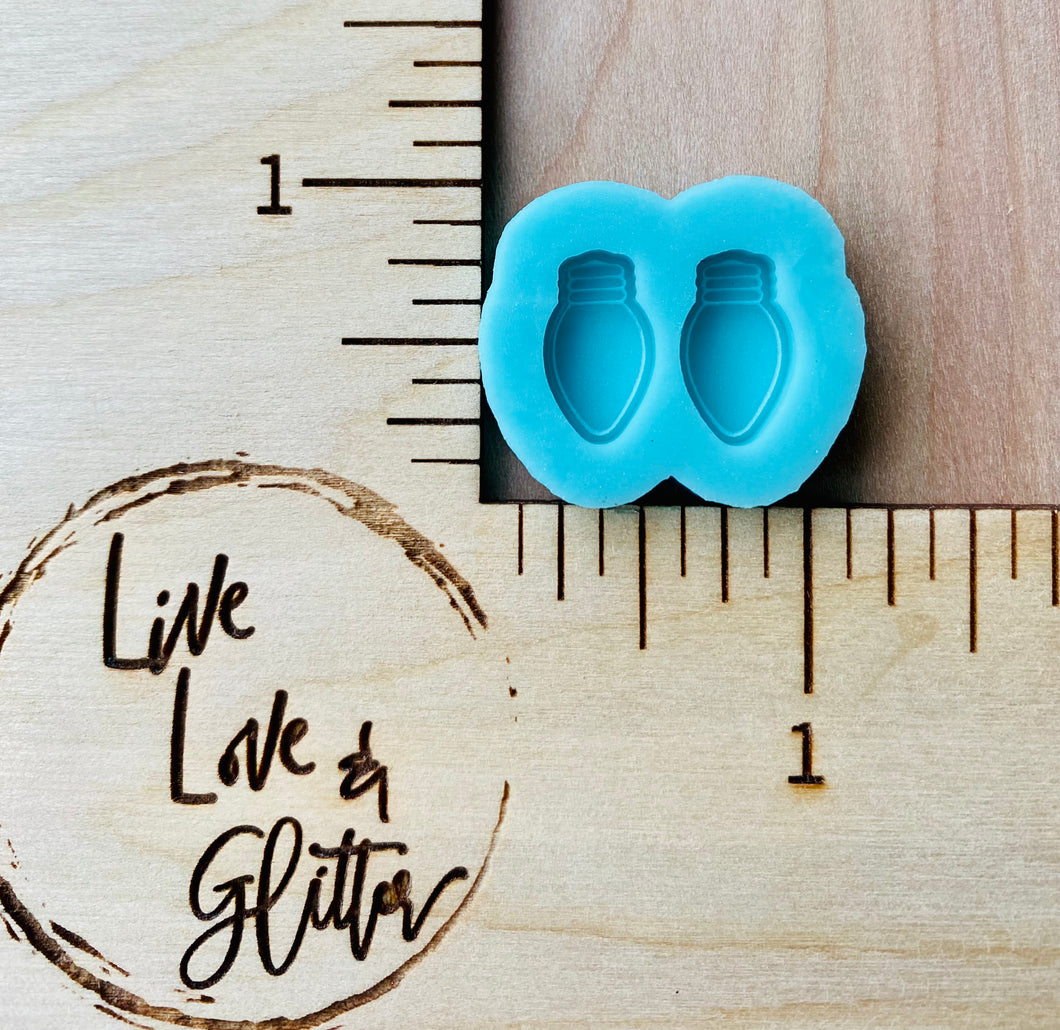 Christmas light bulb stud earrings (Handmade) Silicone Mold