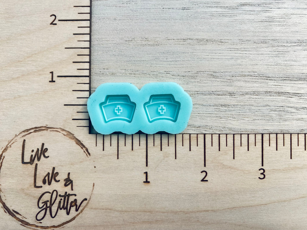 Nurse hat stud Earrings (Handmade) Silicone Mold