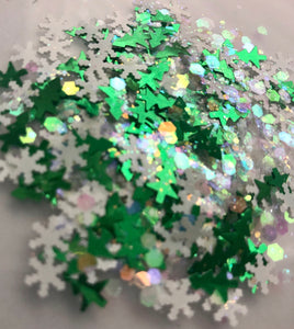 O Christmas Tree Shapes Glitter Mix