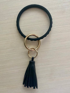 Silicone Keychain Bracelet with Tassel