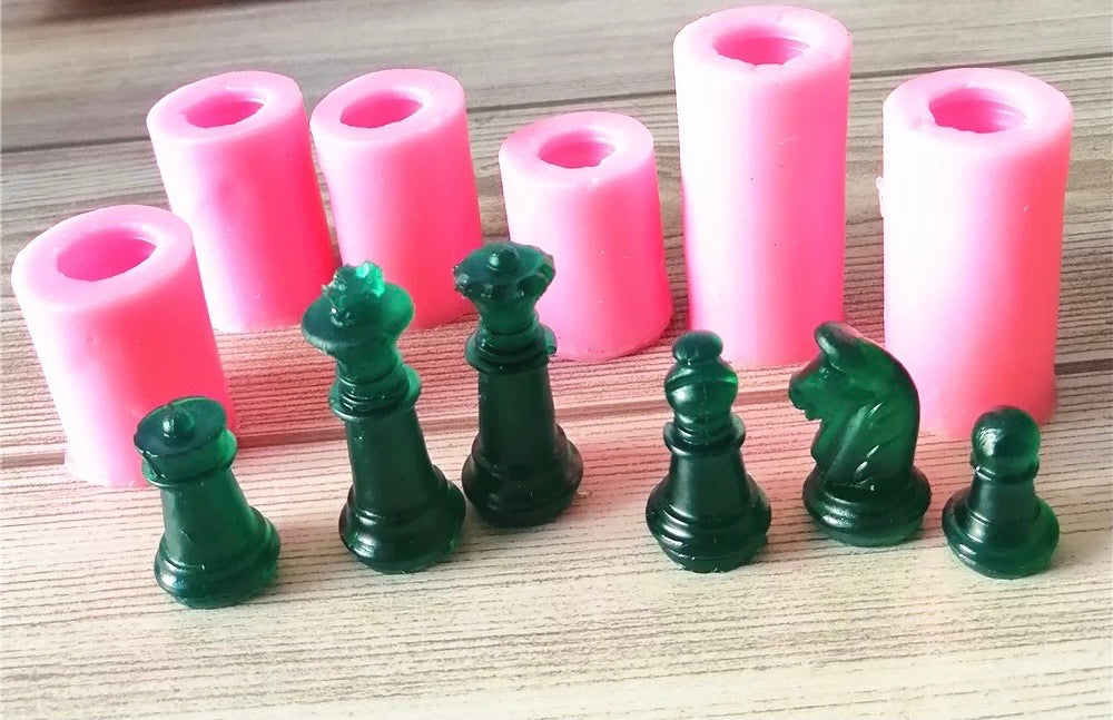 6 Pieces Chess Silicone Mold