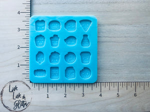 Food Earrings studs / Shaker bits  (handmade) Silicone Mold