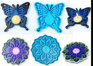 Butterfly tea candle holder Silicone mold