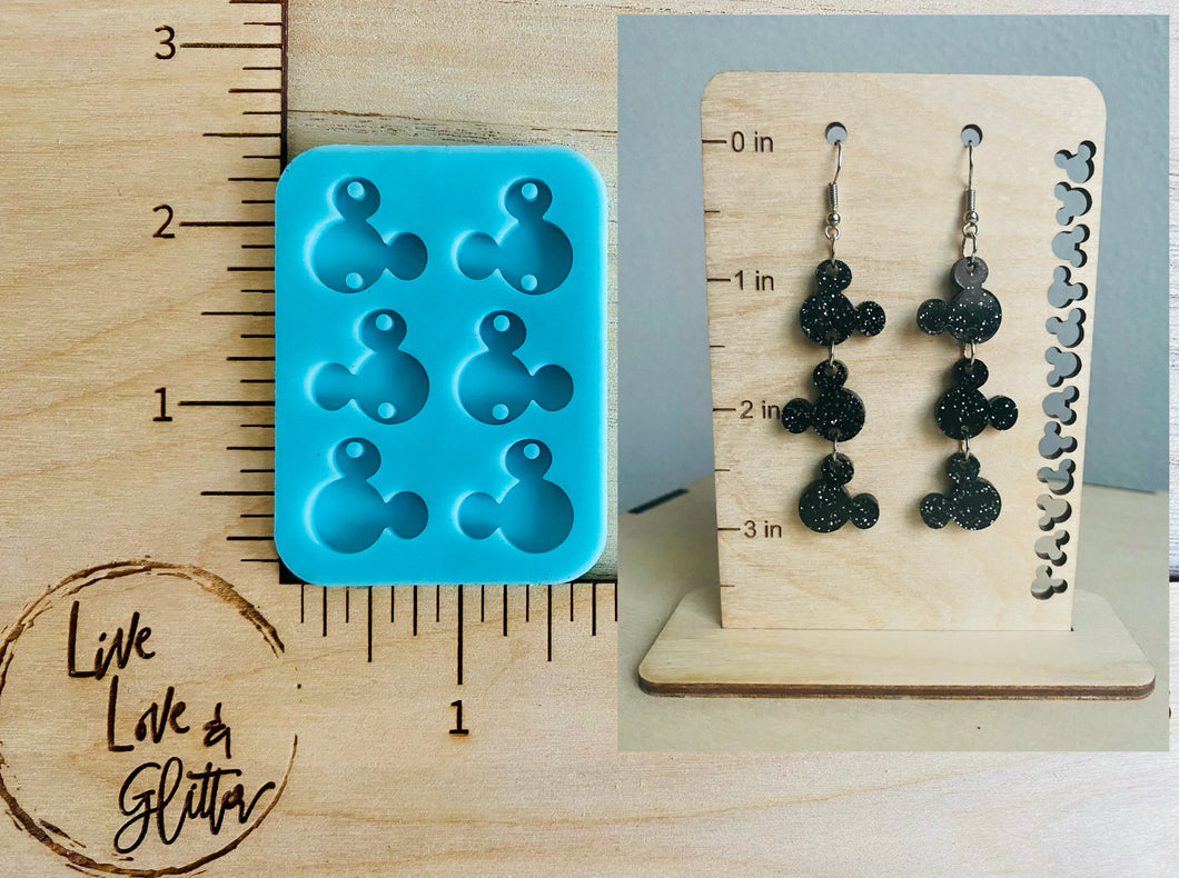 Mouse Dangle Earrings (Handmade) Silicone Mold