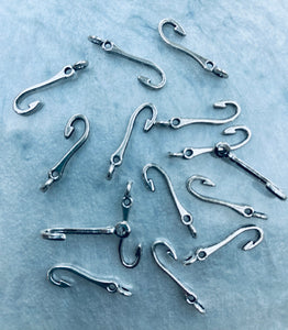15 Pieces of fish hook Shape Charms