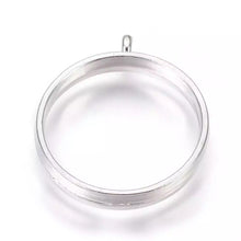 Load image into Gallery viewer, 10 pcs 25mm Silver Color Open Back Bezel
