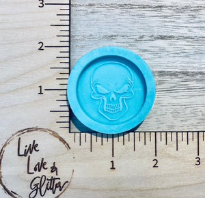 Skull Phone grip / badge reel (Handmade) Silicone mold