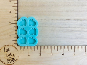 Hearts Dangle Earrings (Handmade) Silicone Mold