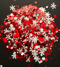 Load image into Gallery viewer, Peppermint Snow Shapes Glitter Mix
