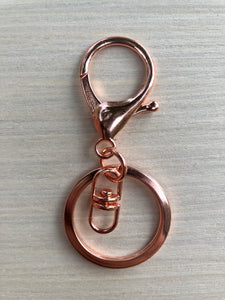 Rose Gold Keychain with Clasp and Swivel Hook 8pcs