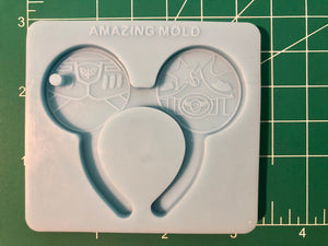 Space Toy and Cowboy Mouse Ear Headband Shape silicone Mold