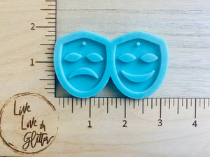 Mardi Gras Mask Dangle Earrings (Handmade) Silicone mold