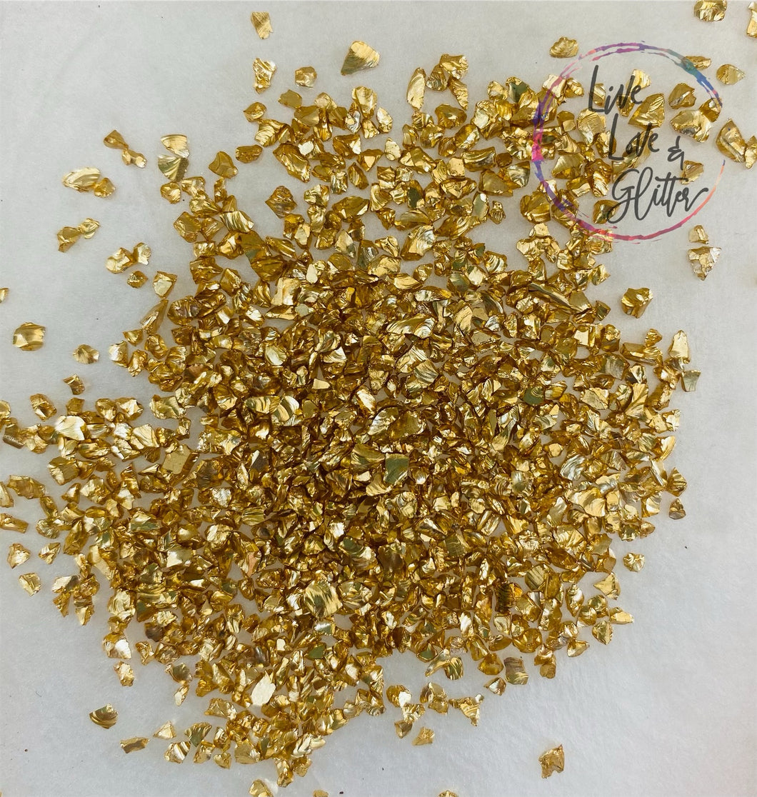 Crushed Glass Gold 2-4mm (#2)