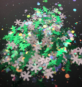 O Christmas Tree Shapes Glitter Mix