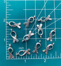 Load image into Gallery viewer, 12 pcs Hope Ribbon Charms
