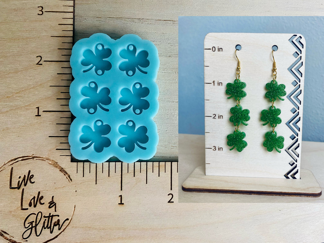 Shamrock ☘️ Dangle Earrings (Handmade) Silicone Mold