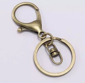 Bronze Keychain with Clasp and Swivel Hook 8pcs